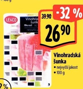 Šunka vinohradská nejvyšší jakosti LE&amp