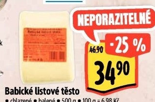 Těsto listové babické Šetra
