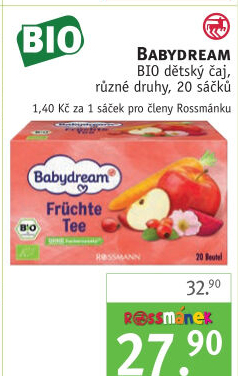 Čaj ovocný dětský porcovaný bio Babydream