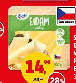 Sýr Eidam 45% plátky Boni