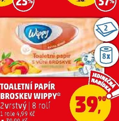 Toaletní papír Broskev Wippy