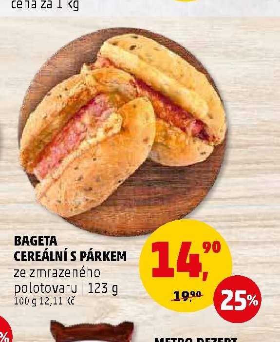 Bageta cereální s párkem