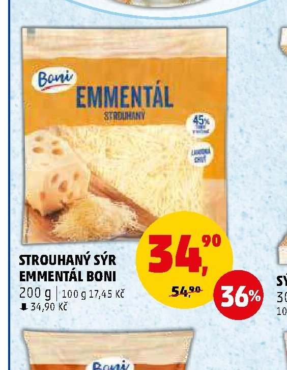 Strouhaný sýr Emmentál Boni