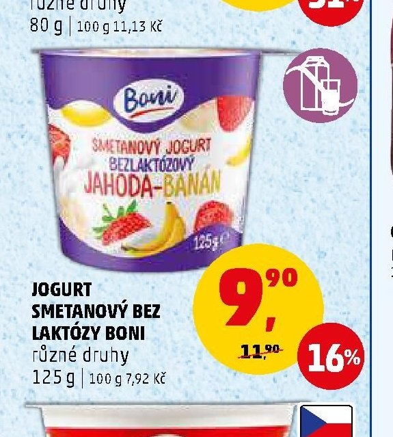JOGURT SMETANOVÝ BEZ LAKTÓZY BONI