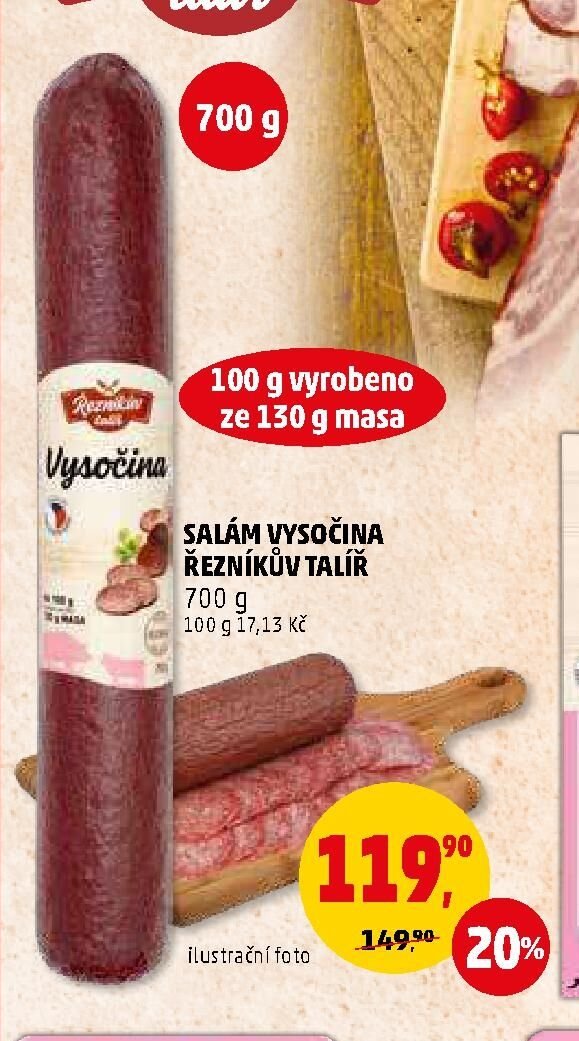 SALÁM VYSOČINA ŘEZNÍKŮV TALÍŘ 700 g