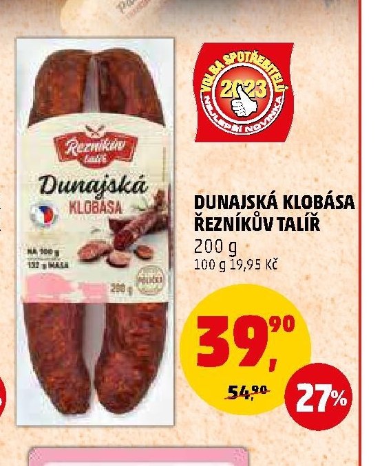 DUNAJSKÁ KLOBÁSA ŘEZNÍKŮV TALÍŘ 200 g