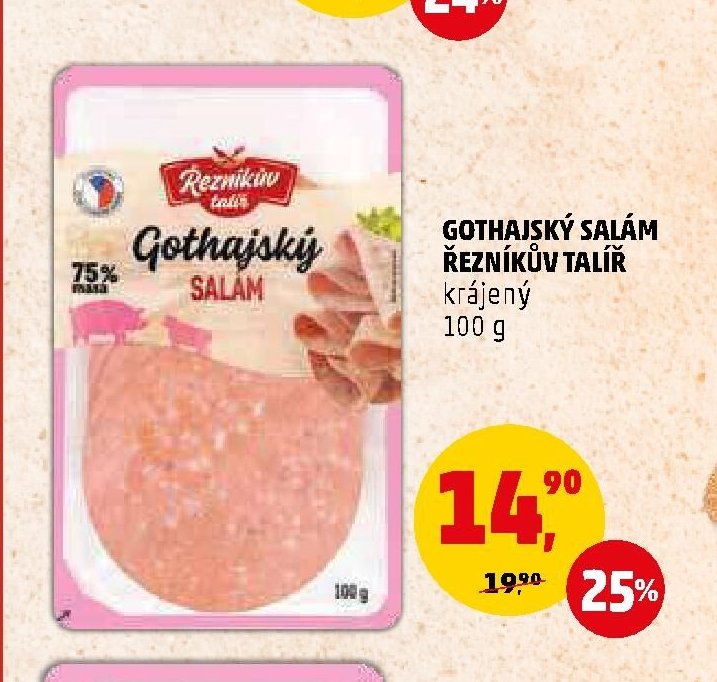 GOTHAJSKÝ SALÁM ŘEZNÍKŮV TALÍŘ krájený 100 g