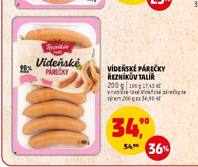 VÍDEŇSKÉ PÁREČKY ŘEZNÍKŮV TALÍŘ 200 g