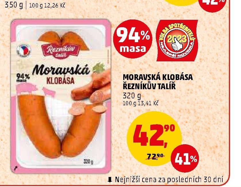 MORAVSKÁ KLOBÁSA ŘEZNÍKŮV TALÍŘ 320 g