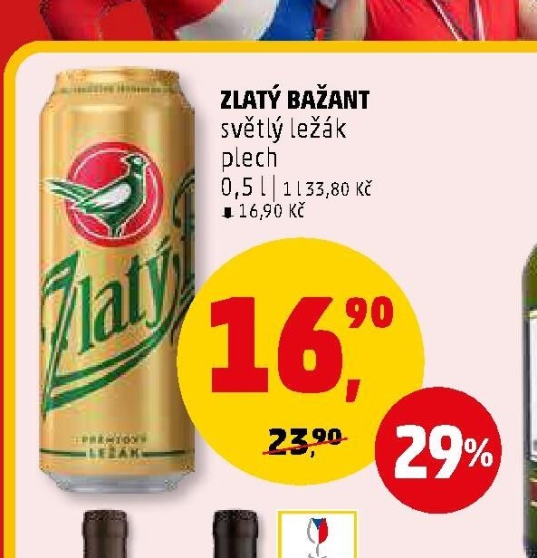 Zlatý Bažant světlý ležák plech