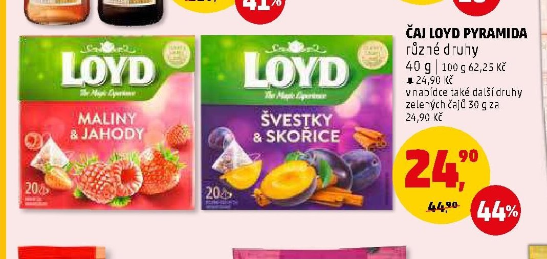 Čaj Loyd pyramida různé druhy