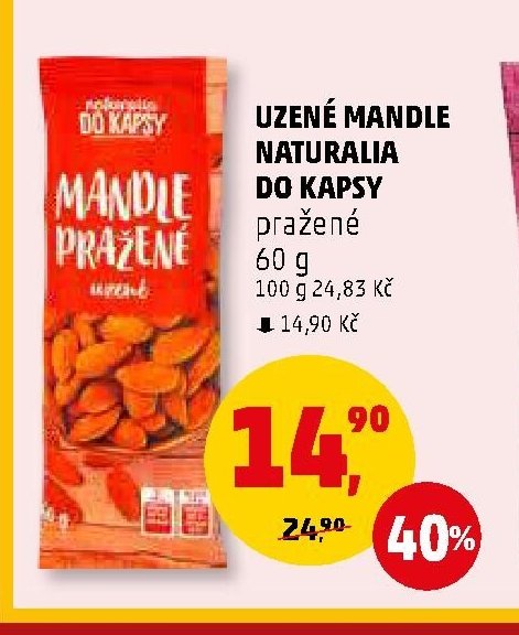 Uzené mandle Naturalia do kapsy