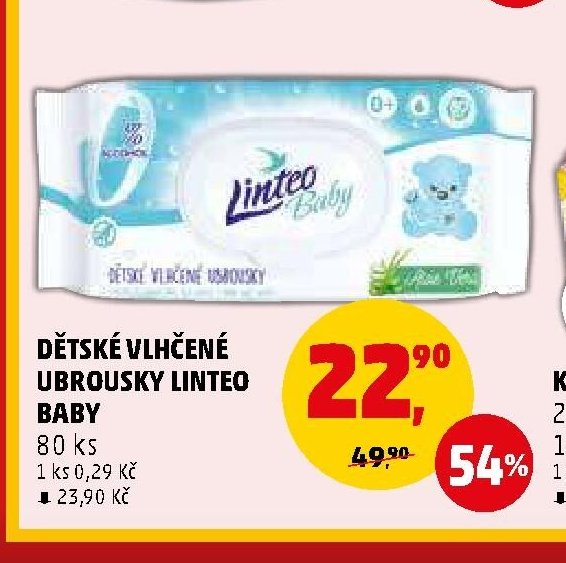 DĚTSKÉ VLHČENÉ UBROUSKY LINTEO BABY