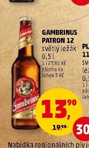 Gambrinus Patron 12 světlý ležák