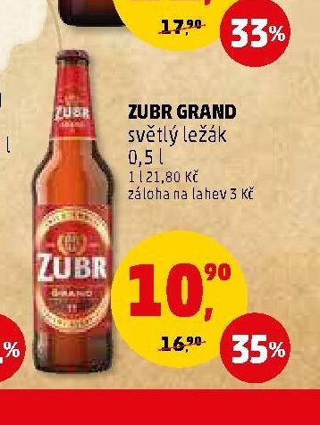 Zubr Grand světlý ležák