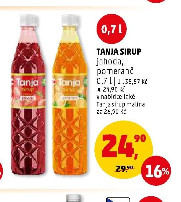 Tanja sirup jahoda, pomeranč 0,7 l