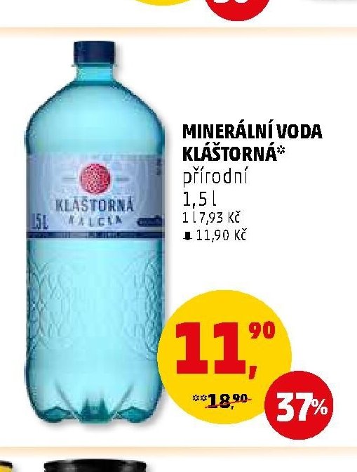 Minerální voda Kláštorná přírodní 1,5 l