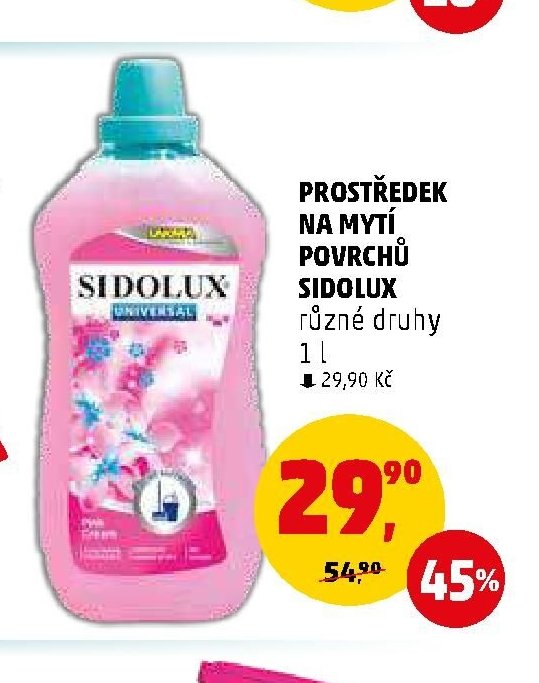 Prostředek na mytí povrchů Sidolux různé druhy 1 l
