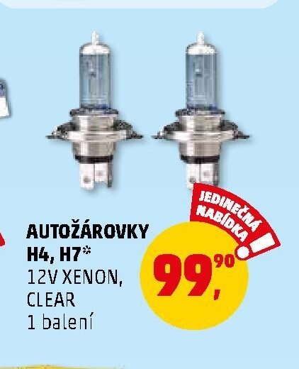 AUTOŽÁROVKY H4, H7 12V XENON, CLEAR