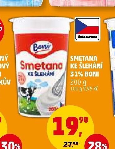 Smetana ke šlehání Boni