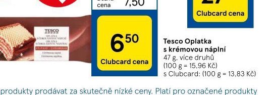Tesco Oplatka s krémovou náplní