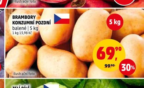 Brambory konzumní pozdní balené