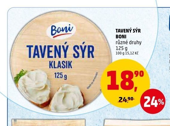 TAVENÝ SÝR BONI různé druhy