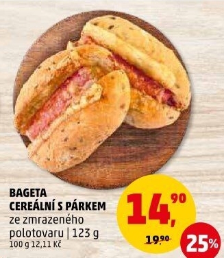Bageta cereální s párkem
