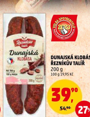 Dunajská klobása Řezníkův talíř