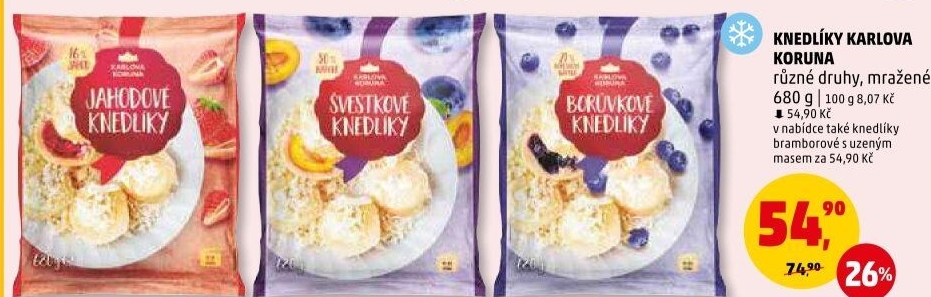 Knedlíky mražené Karlova Koruna