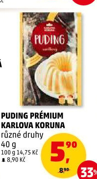 Pudink Prémium Karlova Koruna