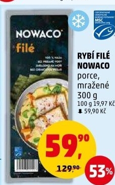 Rybí filé mražené Nowaco