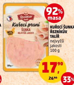 Šunka kuřecí nejvyšší jakosti Řezníkův talíř