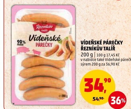 Vídeňské párečky Řezníkův talíř