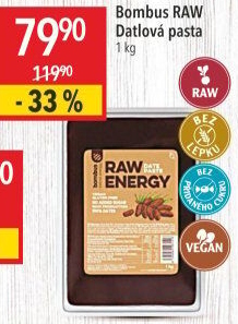 Datlová pasta Raw Energy Bombus