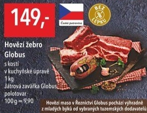 Hovězí žebra s kostí Globus