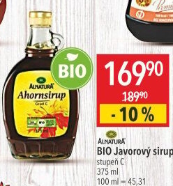 Javorový sirup bio Alnatura