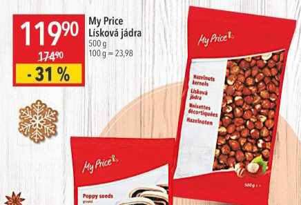 Lískové ořechy My Price