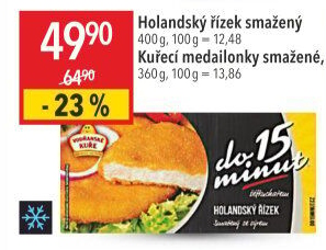 Řízek kuřecí holandský smažený mražený Vodňanské kuře