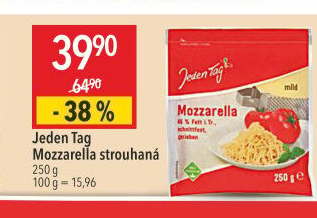 Sýr Mozzarella strouhaná Jeden Tag