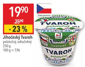 Tvaroh polotučný Jihočeský Madeta