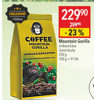 Zrnková káva Mount Elgon - Africká královna Mountain Gorilla