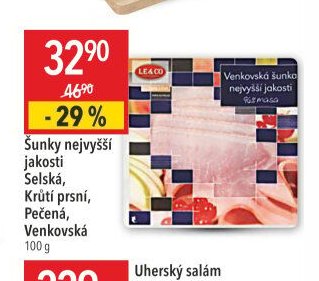 Šunky nejvyšší jakosti Selská, Krůtí prsní, Pečená, Venkovská
