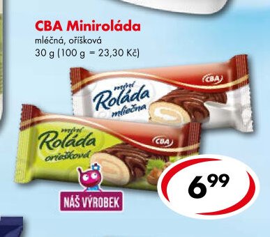 CBA Miniroláda mléčná, oříšková