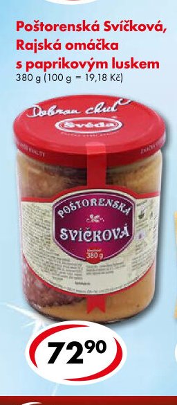 Poštorenská Svíčková, Rajská omáčka s paprikovým luskem