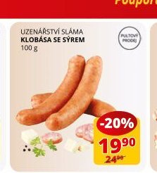 UZENÁŘSTVÍ SLÁMA KLOBÁSA SE SÝREM 100 g