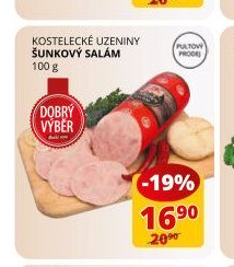 KOSTELECKÉ UZENINY ŠUNKOVÝ SALÁM 100 g