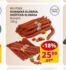 MU PÍSEK DUNAJSKÁ KLOBÁSA, HOŠTICKÁ KLOBÁSA 100 g
