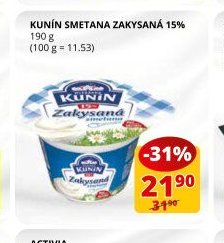KUNÍN SMETANA ZAKYSANÁ 15% 190 g