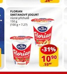 FLORIAN SMETANOVÝ JOGURT různé příchutě 150 g